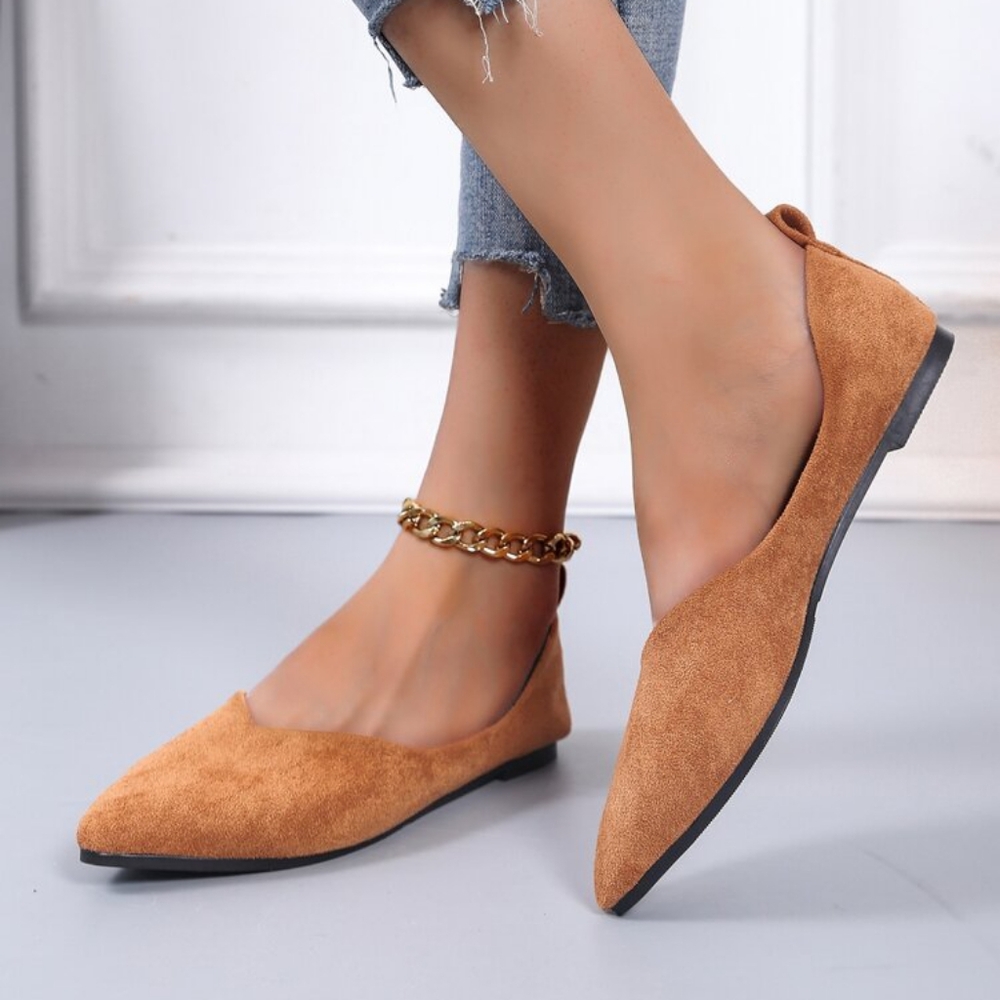 Camel Color Vegan Flats